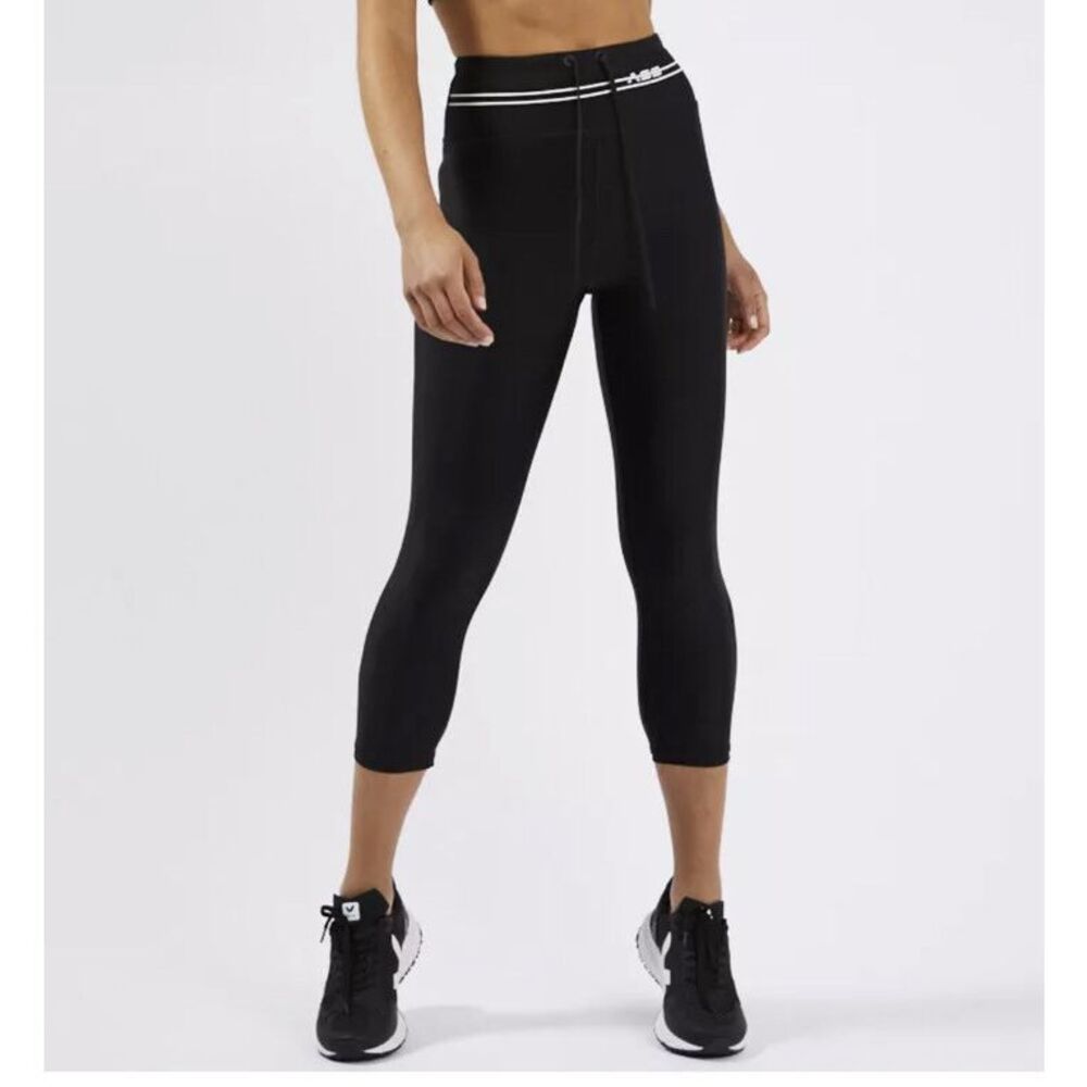 Adam Selman Sport XL-XXL Hi Rise Capri Leggings Black  Athletic Workout Running